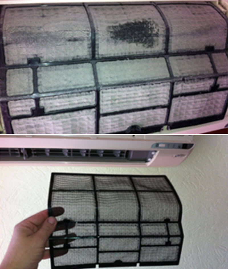 nettoyage filtre climatisation avant apres