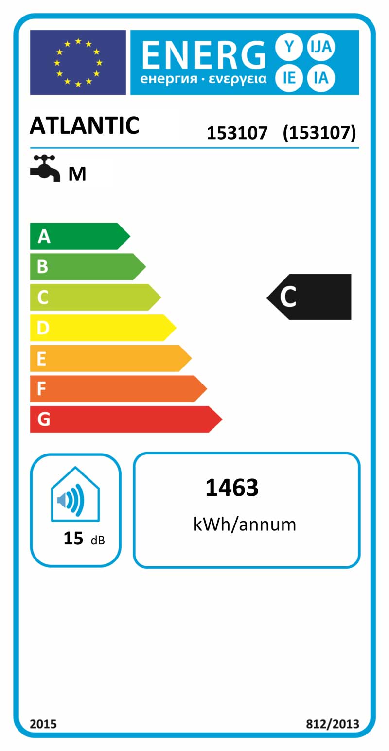 étiquette énergétique ATLANTIC ZENEO 75L VM 153107 ErP