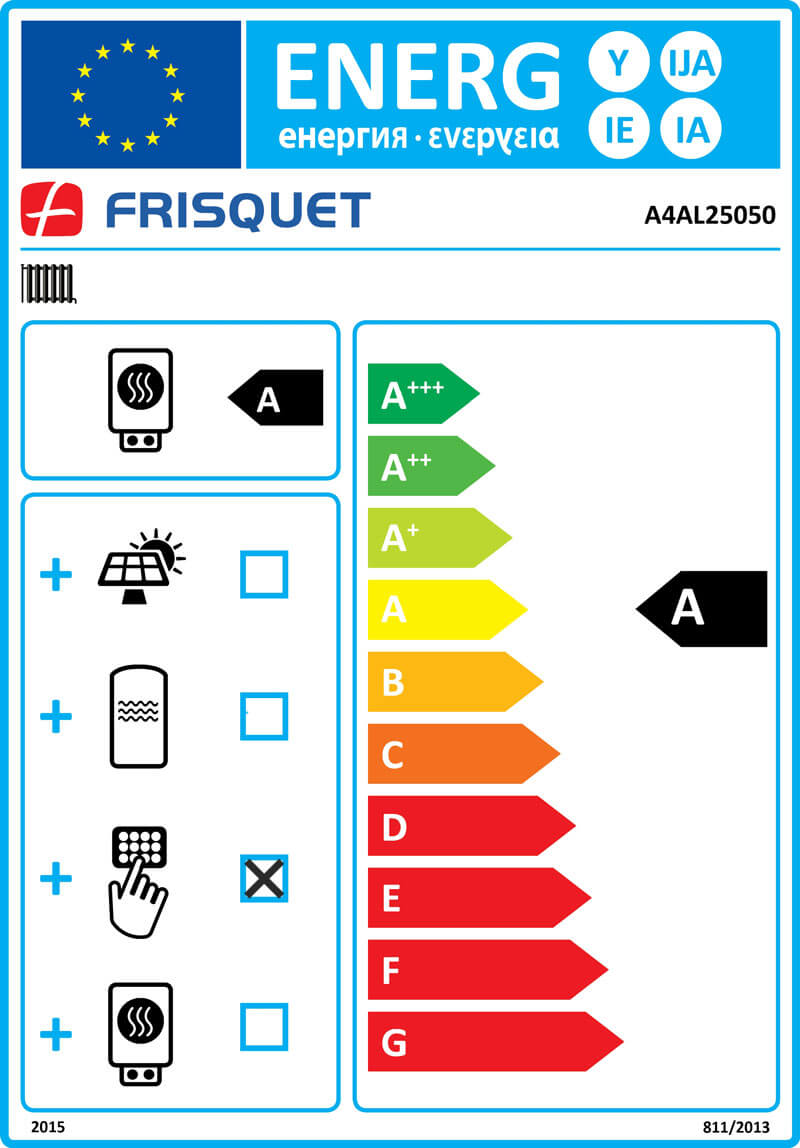 étiquette énergétique FRISQUET Prestige Condensation Visio 25kW A4AL25050 ErP