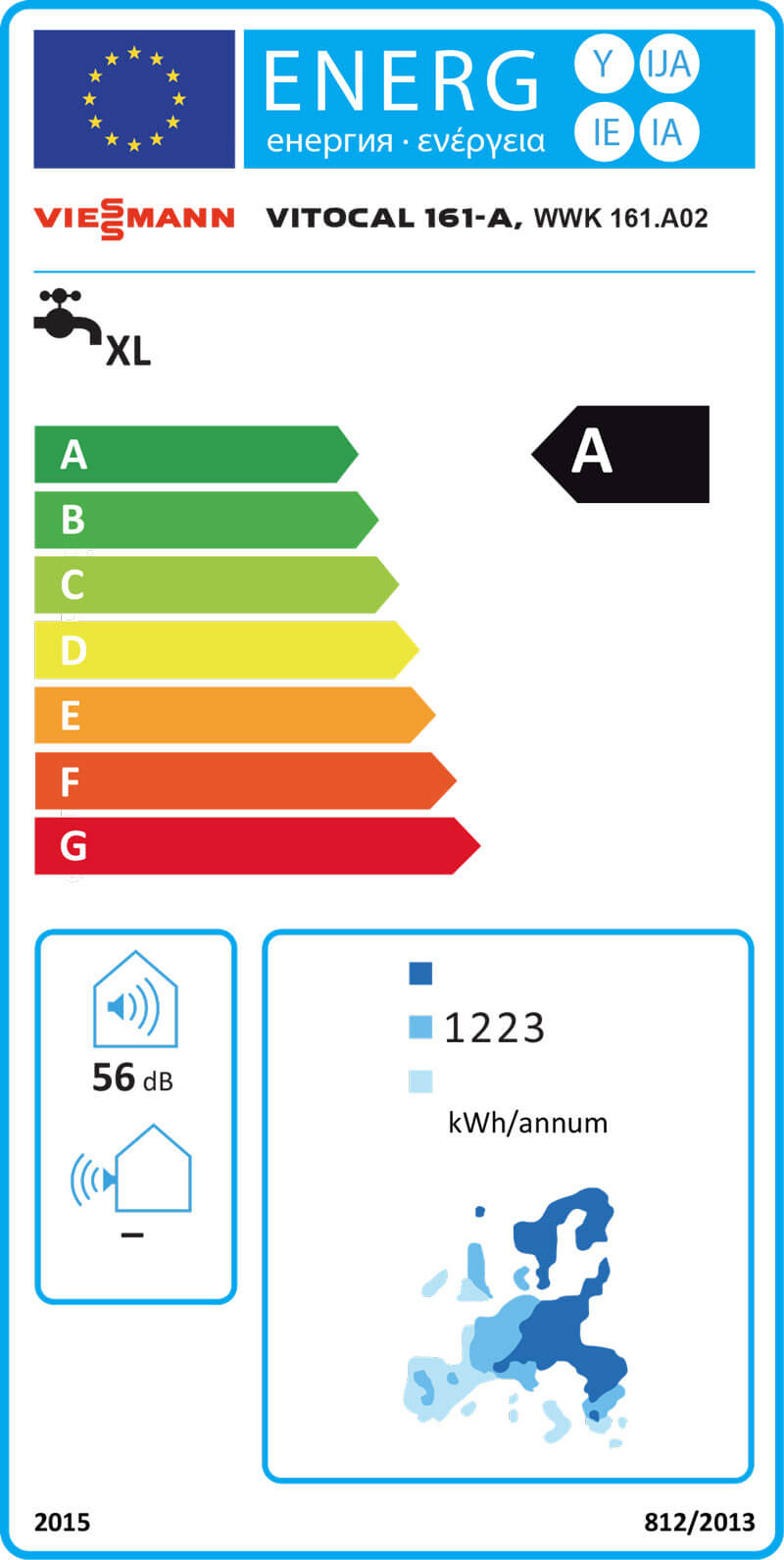 étiquette énergétique VIESSMANN VITOCAL 161-A WWK VS Z011947 ErP